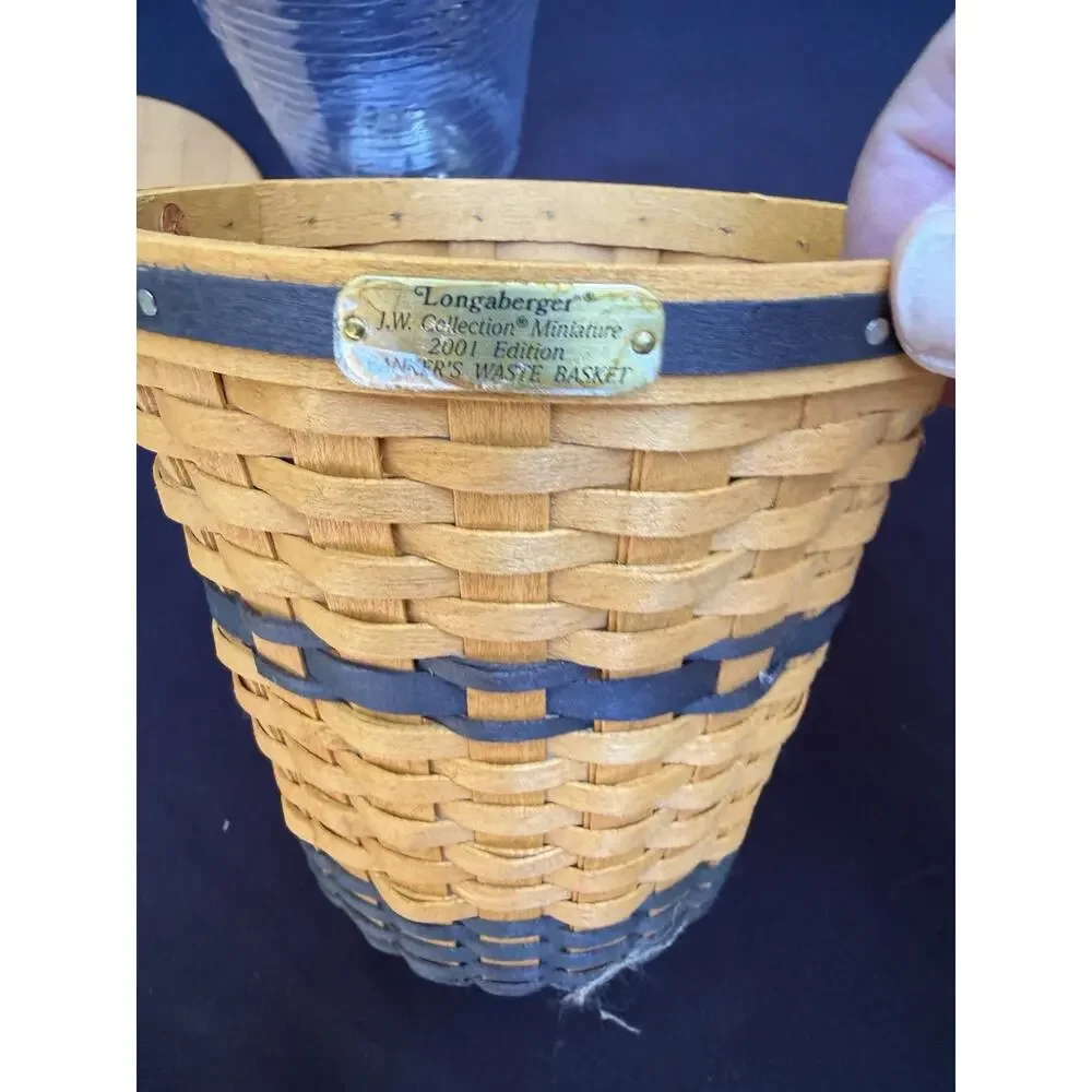 Longaberger J.W. Collection Miniature Banker's Waste Basket 2001 Edition